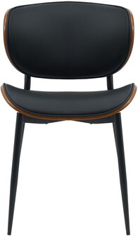 Set van 2 bezoekersstoelen Ined kunstleer, Zwart
