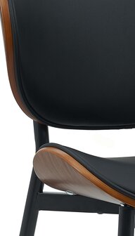 Set van 2 bezoekersstoelen Ined kunstleer, Zwart