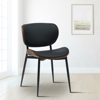 Set van 2 bezoekersstoelen Ined kunstleer, Zwart