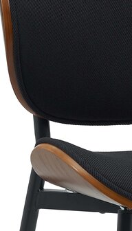 2-delige set bezoekersstoel Ined stof, Zwart