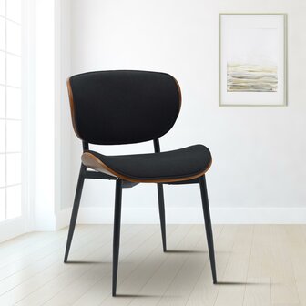 2-delige set bezoekersstoel Ined stof, Zwart