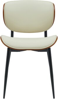 Set van 2 bezoekersstoelen Ined kunstleer, Creme