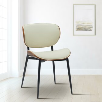 Set van 2 bezoekersstoelen Ined kunstleer, Creme