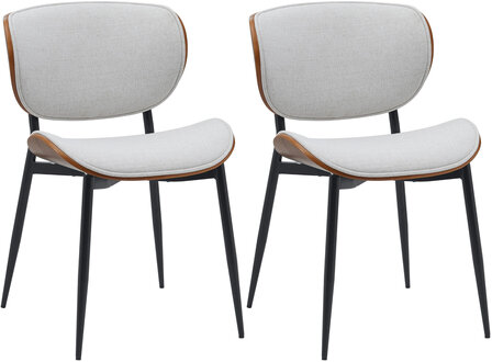Set van 2 bezoekersstoelen Ined Stof, Creme