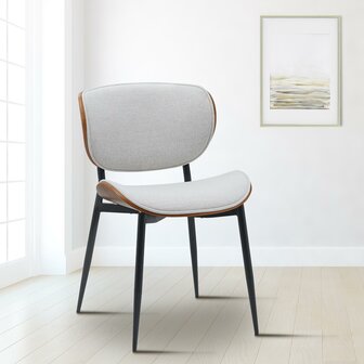 Set van 2 bezoekersstoelen Ined Stof, Creme