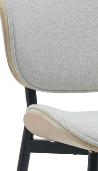 2-delige set bezoekersstoel Ined stof, Creme