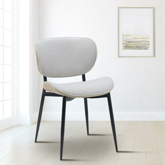 2-delige set bezoekersstoel Ined stof, Creme