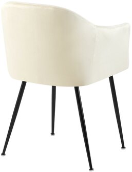 Eetkamerstoel Jeysia Fluweel, Creme