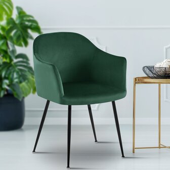 Eetkamerstoel Jeysia Fluweel, Groen