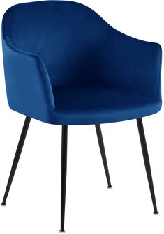 Eetkamerstoel Jeysia Fluweel, Blauw