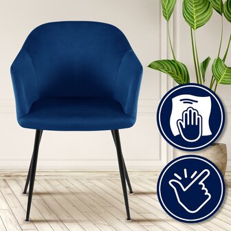 Eetkamerstoel Jeysia Fluweel, Blauw