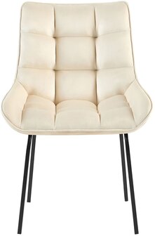 2-delige set stoel Sirindi fluweel, Creme