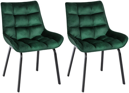 2-delige set stoel Sirindi fluweel, Groen