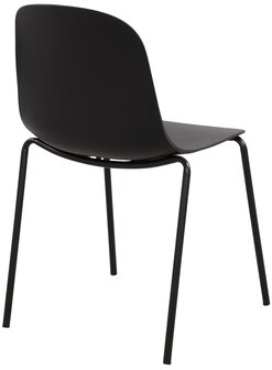 2-delige set stoel Hirdan, Zwart