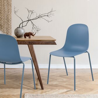 2-delige set stoel Hirdan, Blauw