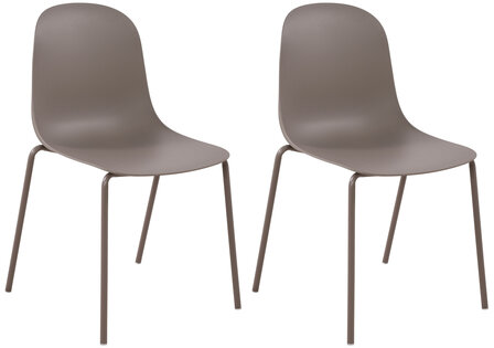 2-delige set stoel Hirdan, Taupe