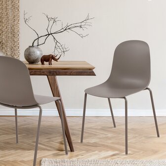 2-delige set stoel Hirdan, Taupe