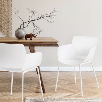 2-delige set stoel Ilpini, Wit