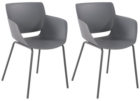 2-delige set stoel Ilpini, Grijs