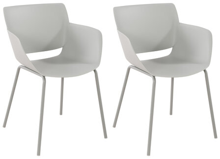 2-delige set stoel Ilpini, Grijs