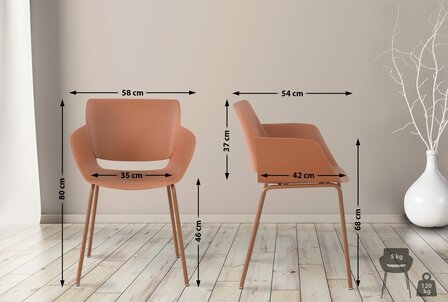 2-delige set stoel Ilpini, 