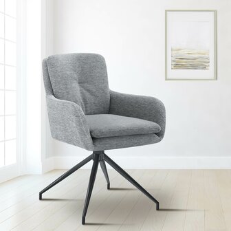 2-delige set eetkamerstoel Peckitt stof, Grijs