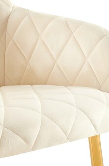 2-delige set eetkamerstoel Menott Fluweel G, Creme