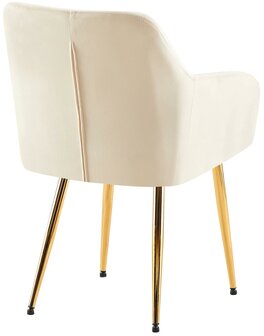 2-delige set eetkamerstoel Menott Fluweel G, Creme
