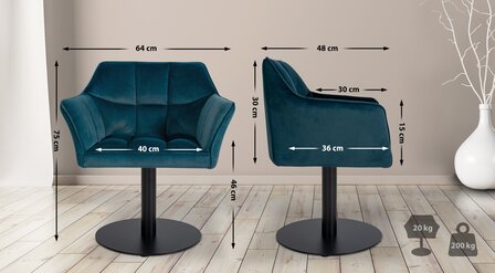 Ligstoel Domasa Fluweel, Groen