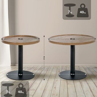 Bijzettafelset Espan, Bruin