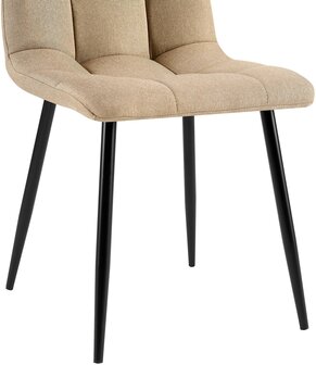 4-delige set eetkamerstoelen Entibas Stof, Taupe