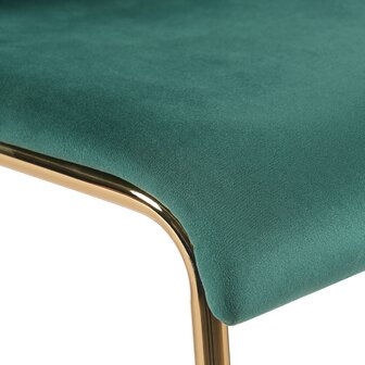 Barkruk Heovor Fluweel 4-Poot Goud, Groen