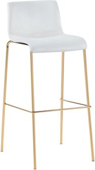 Barkruk Heovor Fluweel 4-Poot Goud, Creme