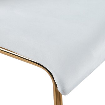 Barkruk Heovor Fluweel 4-Poot Goud, Creme
