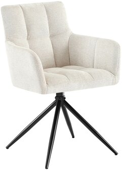 Eetkamerstoel Janoh Stof, Creme