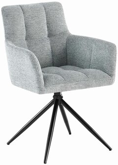Eetkamerstoel Janoh Stof, Grijs