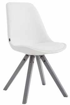 Bezoekersstoel Laval Square grijs, Wit