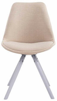 4-delige set stoelen Teulouso Stof Rond wit, Creme