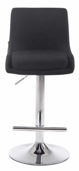 2-delige set barkruk Cleb Stof chroom, Zwart