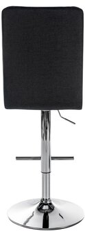 Barkruk Pikeng V2 Stof chroom, Zwart