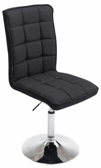 2-delige set eetkamerstoelen Pikeng V2 Stof, Zwart