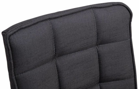 2-delige set eetkamerstoelen Pikeng V2 Stof, Zwart