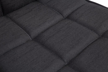 2-delige set eetkamerstoelen Pikeng V2 Stof, Zwart