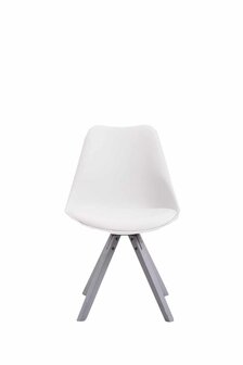 Bezoekersstoel Teulouso Kunstleer Square grijs, Wit