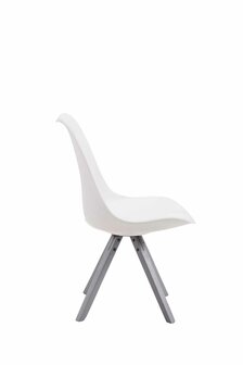 Bezoekersstoel Teulouso Kunstleer Square grijs, Wit