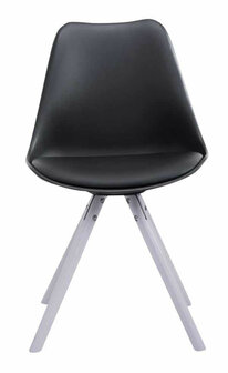 4-delige set stoelen Teulouso kunstleer rond wit, Zwart