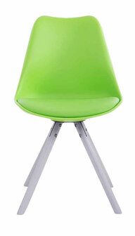 4-delige set stoelen Teulouso kunstleer rond wit, Groen