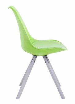 4-delige set stoelen Teulouso kunstleer rond wit, Groen