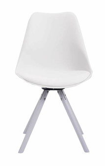 4-delige set stoelen Teulouso kunstleer rond wit, Wit