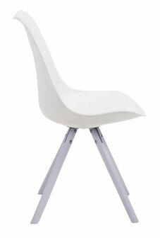 4-delige set stoelen Teulouso kunstleer rond wit, Wit
